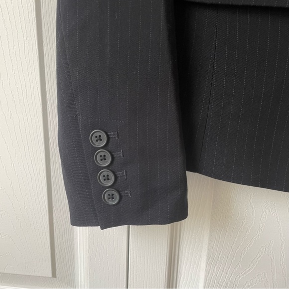 Banana Republic black pinstripe blazer jacket size 0 - Picture 13 of 14